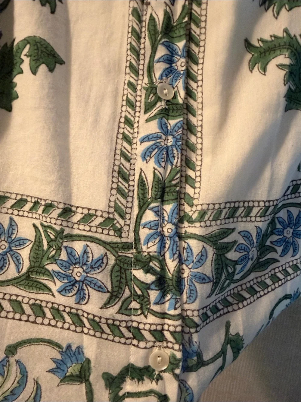 Juliet Dunn London: White Floral Sundress with Blue & Green Accents - Picture 6 of 6